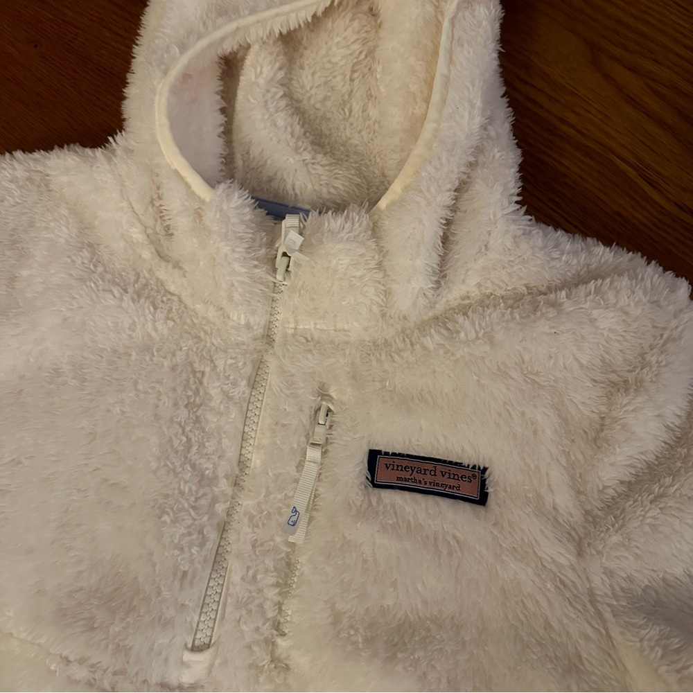 New Girls Vineyard Vines Stillwater teddy sherpa pullover hoodie M 10-12